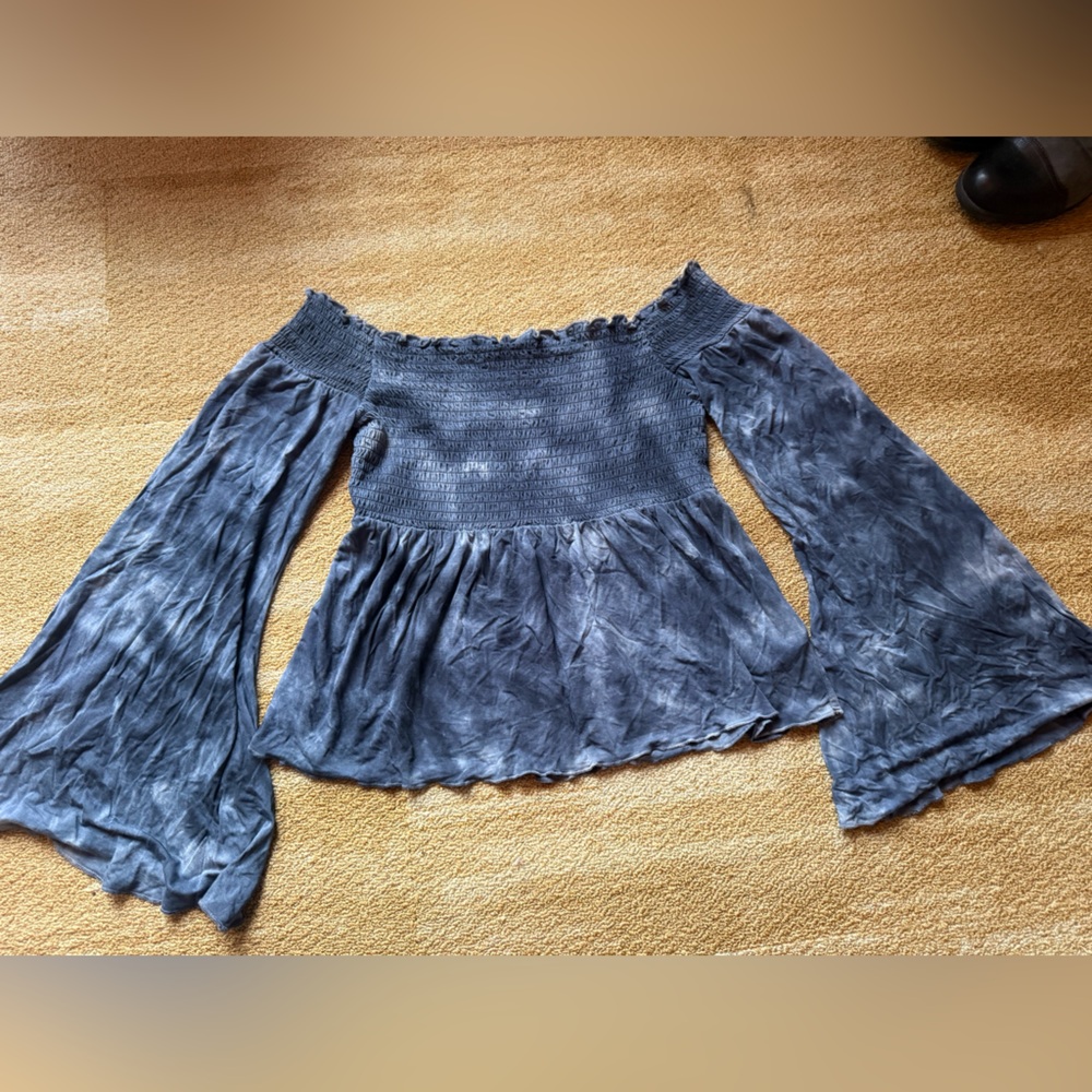 American Eagle Off the shoulder tye dye longsleeve